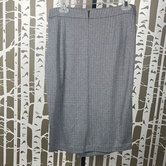 Worthington Light Grey Herringbone Stretch Jersey Knit Pencil Skirt NEW sz 12 - Picture 5 of 8